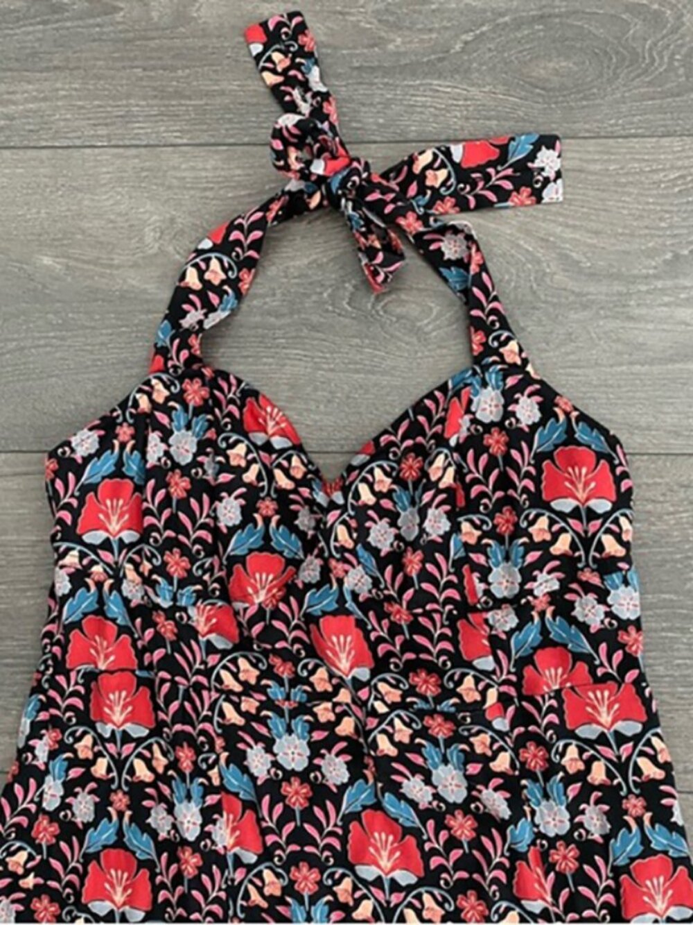 Free People Sasha Mini Dress- Black Vintage Floral - Picture 2 of 6